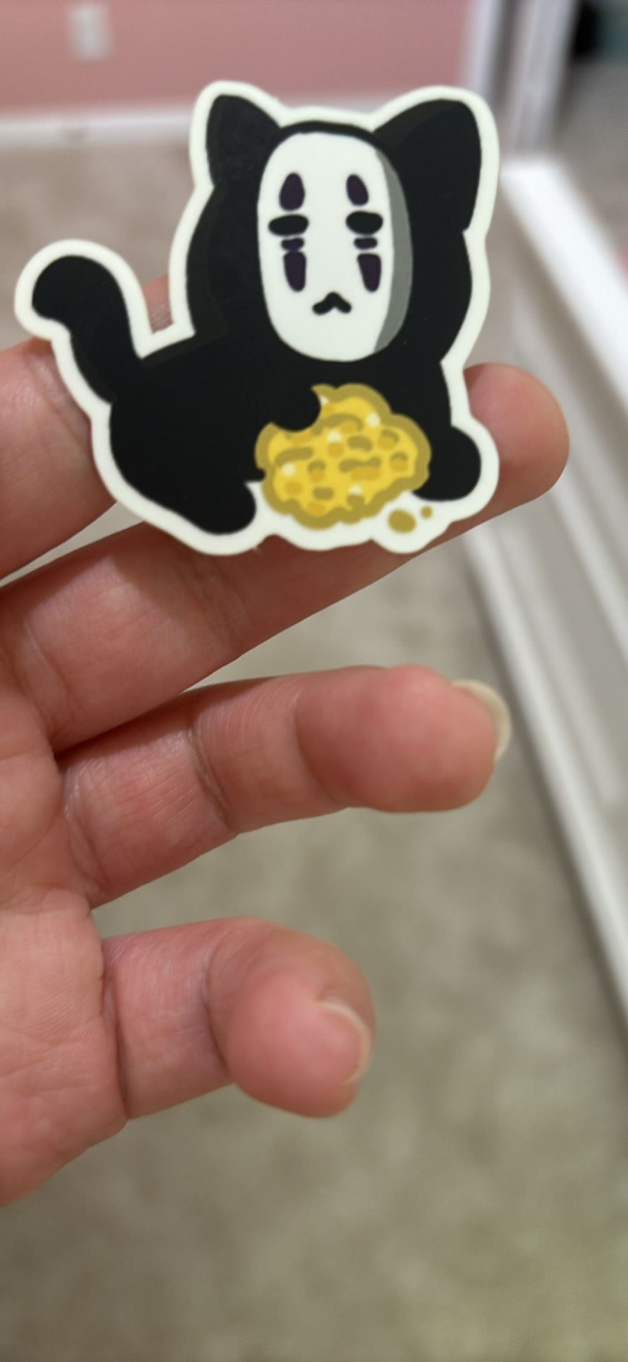 No-face Cat Vinyl Sticker - Cute Studio Ghibli Art