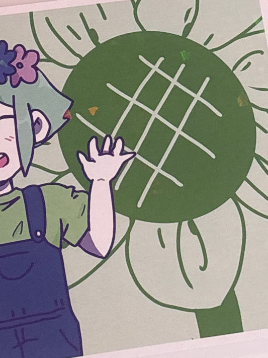(Holo) HSPC Basil Art Print - OMORI Basil fanart, Wall Art