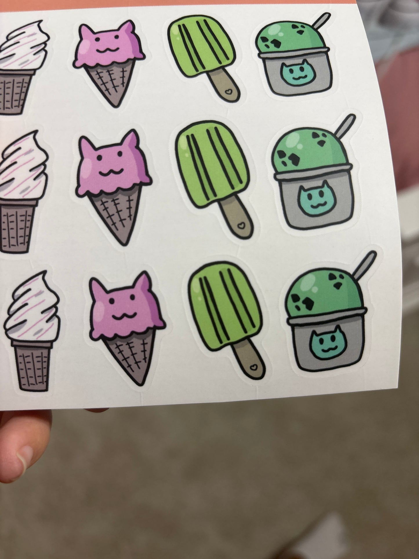 Ice Cream Sticker Sheet - Cute Foodie Stickers