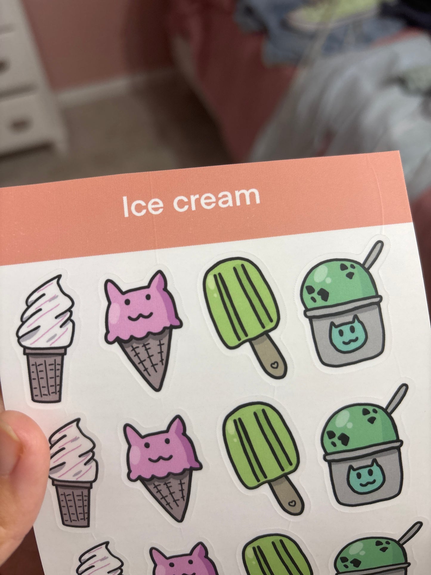 Ice Cream Sticker Sheet - Cute Foodie Stickers