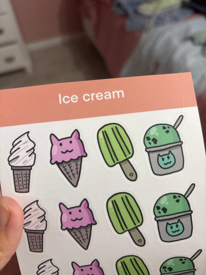 Ice Cream Sticker Sheet - Cute Foodie Stickers