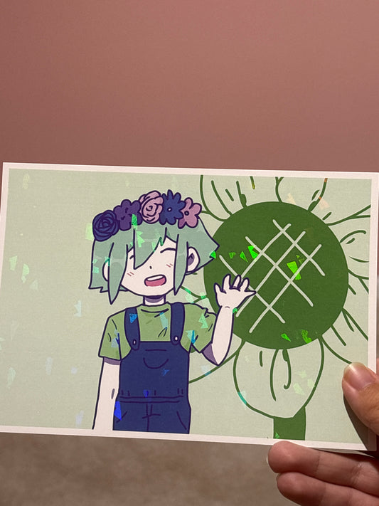 Holographic Art Print of Basil from OMORI