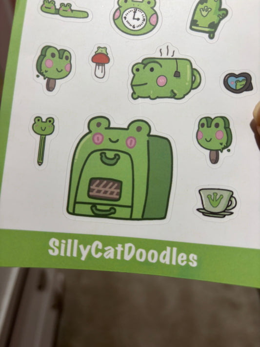 Frogcore Sticker Sheet for Scrapbooking
