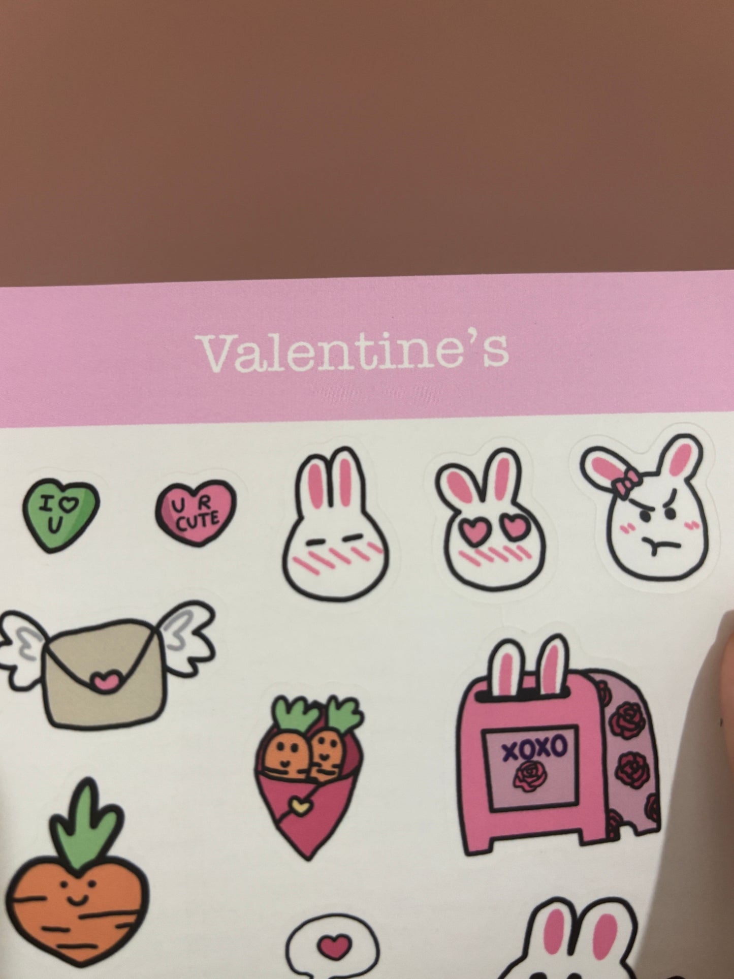 Sticker sheet inspired by Valentine’s Day and bunnies